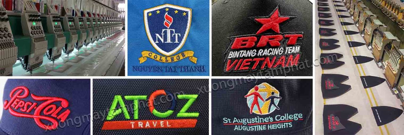 Thêu logo trên Balo, Túi Xách, Nón, Áo thung