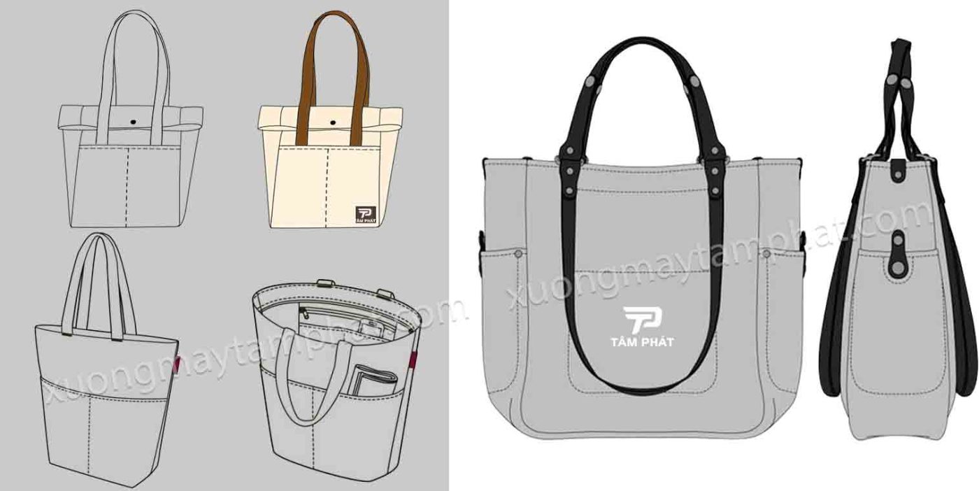 thiết kế túi canvas, túi tote